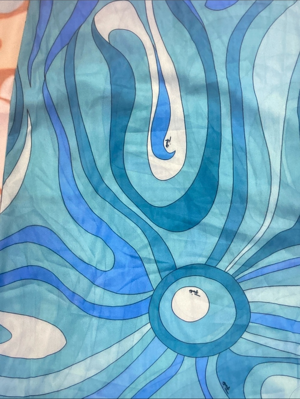 Emilio Pucci Turquoise & Cobalt Swirl Long Sleeve Maxi Dress - Picture 6 of 9